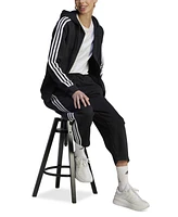 adidas Women's 3-Stripe Cotton Fleece Full-Zip Hoodie Sweatshirt