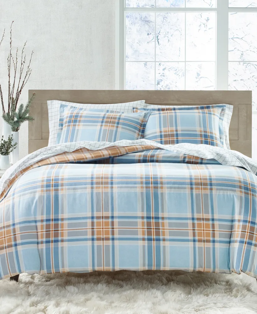 Charter Club Homespun Plaid Flannel Comforter, Full/Queen, Created for Macy's