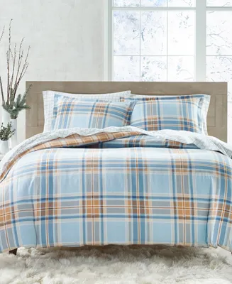 Charter Club Homespun Plaid Flannel Comforter, King, Created for Macy's