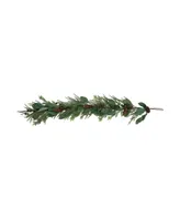 6' Mixed Foliage with Pine Cones and Berries Christmas Garland Unlit