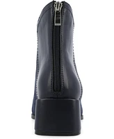 Journee Collection Women's Consuello Two Tone Pointed Toe Block Heel Booties