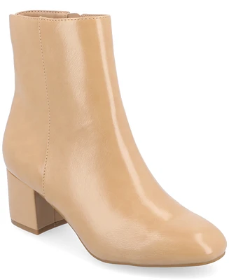 Journee Collection Women's Adria Round Toe Block Heel Booties