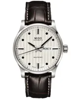 Mido Men's Swiss Automatic Multifort Brown Leather Strap Watch 42mm
