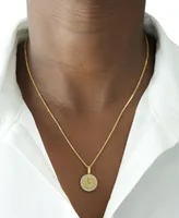 Audrey by Aurate Diamond Aquarius Disc 18" Pendant Necklace (1/10 ct. t.w.) in Gold Vermeil, Created for Macy's