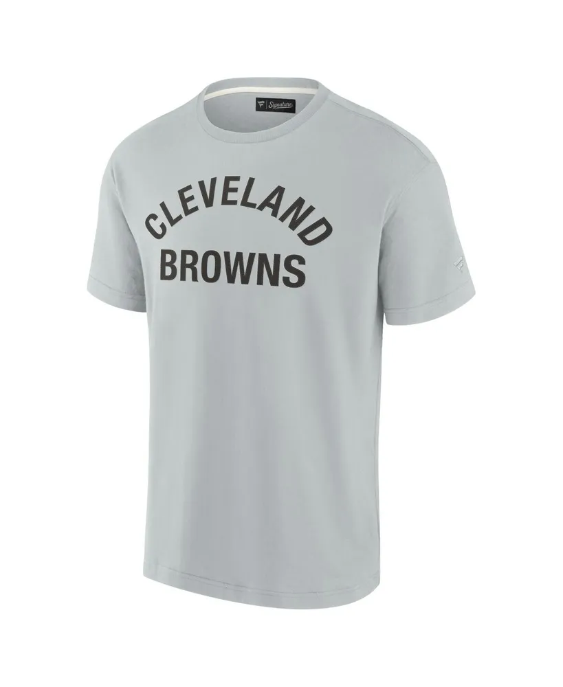 Men's and Women's Fanatics Signature Gray Cleveland Browns Super Soft Short Sleeve T-shirt
