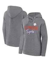 Women's Fanatics Heather Gray Clemson Tigers Script Favorite Pullover Hoodie