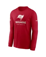 Men's Nike Red Tampa Bay Buccaneers Sideline Performance Long Sleeve T-shirt