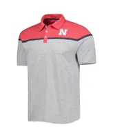 Men's Colosseum Heather Gray Nebraska Huskers Chamberlain Polo Shirt