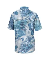 Men's Colosseum Blue Auburn Tigers Realtree Aspect Charter Full-Button Fishing Shirt