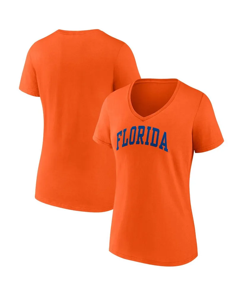 Women's Fanatics Orange Florida Gators Basic Arch V-Neck T-shirt