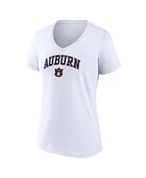 Women's Fanatics White Auburn Tigers Evergreen Campus V-Neck T-shirt