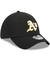 Men's New Era Black Oakland Athletics Logo 39THIRTY Flex Hat