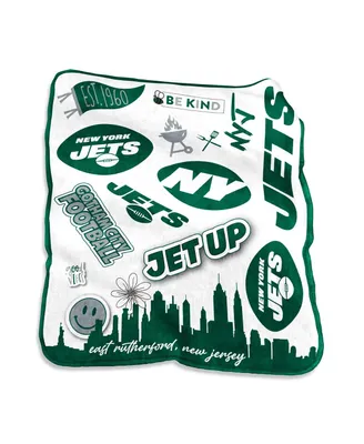 New York Jets 50'' x 60'' Native Raschel Plush Throw Blanket