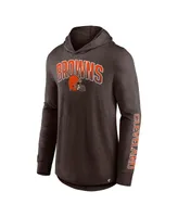 Men's Fanatics Brown Cleveland Browns Front Runner Long Sleeve Hooded T-shirt