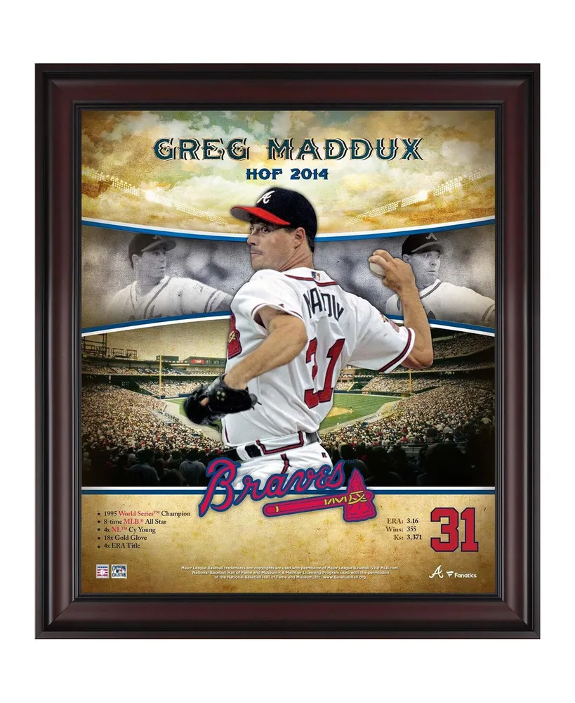 Greg Maddux Atlanta Braves Fanatics Authentic Framed 15 x 17 Hall of Fame  Career Profile