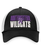 Men's Top of the World Black, White Northwestern Wildcats Stockpile Trucker Snapback Hat