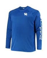 Men's Columbia Royal Kentucky Wildcats Big and Tall Terminal Tackle Omni-Shade Long Sleeve Raglan T-shirt