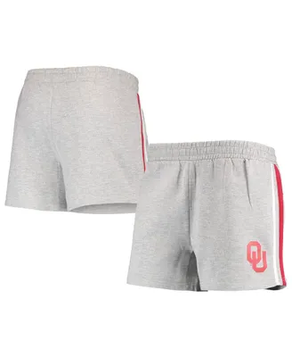 Women's Heathered Gray Oklahoma Sooners Plus 2-Stripes Shorts