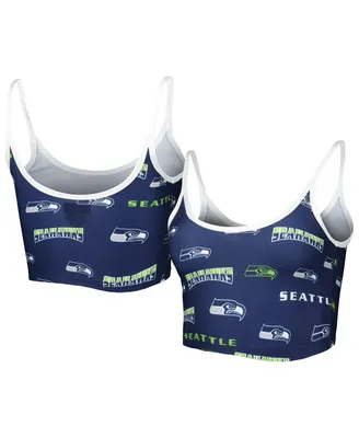 Women's Concepts Sport College Navy Seattle Seahawks Breakthrough Allover Knit Lounge Bralette