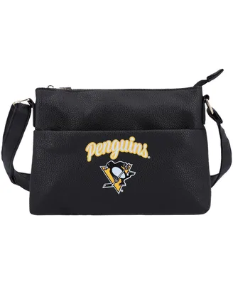 Women's Foco Pittsburgh Penguins Logo Script Crossbody Handbag