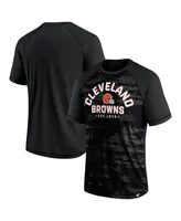 Men's Fanatics Cleveland Browns Blackout Hail Mary Raglan T-shirt