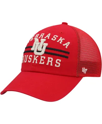 Men's '47 Brand Scarlet Nebraska Huskers High Point Clean Up Trucker Snapback Hat