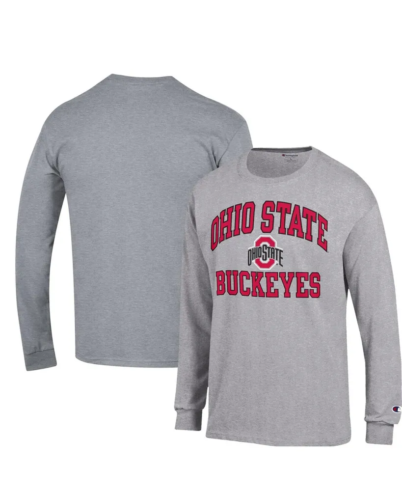 Men's Champion Heather Gray Ohio State Buckeyes High Motor Long Sleeve T-shirt