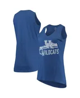 Women's Pressbox Royal Kentucky Wildcats Ferris Melange V-Neck Tank Top