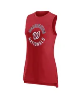 Women's Fanatics Heather Red Washington Nationals What Goes Around Tank Top