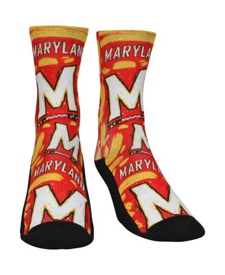 Men's and Women's Rock 'Em Socks Maryland Terrapins Allover Logo Paint Crew