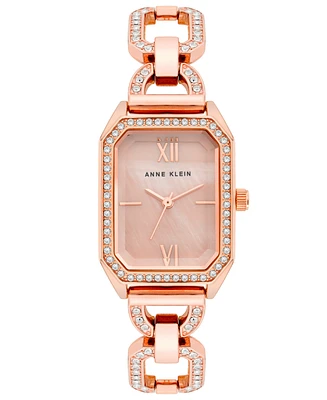 Anne Klein Women's Quartz Rose Gold-Tone Alloy Watch 24mm x 35.5mm - Pink, Rose Gold