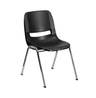 Emma+Oliver Ergonomic Chrome Stack Chair - 18" Seat Daycare Home School