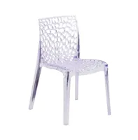 Emma+Oliver Transparent Stacking Side Chair With Artistic Pattern Design