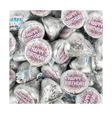 100 Pcs Birthday Candy Hershey's Kisses Chocolate Party Favors (1lb, Approx. 100 Pcs) - By Just Candy - Assorted pre