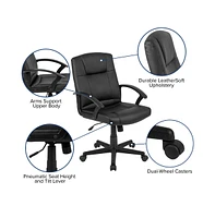 Emma+Oliver Fundamentals Mid-Back Padded Task Office Chair With Arms