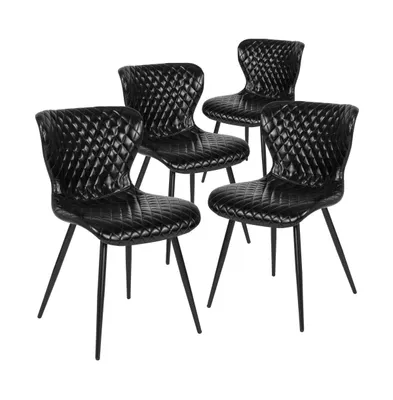 Emma+Oliver 4 Pack Contemporary Upholstered Side Chair