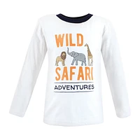 Hudson Baby Boys Long Sleeve T-Shirts, Animal Adventure