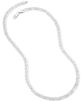 Italian Silver Polished Mariner Link 22" Chain Necklace in 18k Gold-Plated Sterling Silver & Sterling Silver