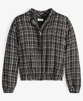 On 34th Women's Metallic Tweed Bomber Jacket, Created for Macy's