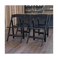 Set Of 4 800 Lb Weight Capacity Indoor/Outdoor Resin Folding Chairs
