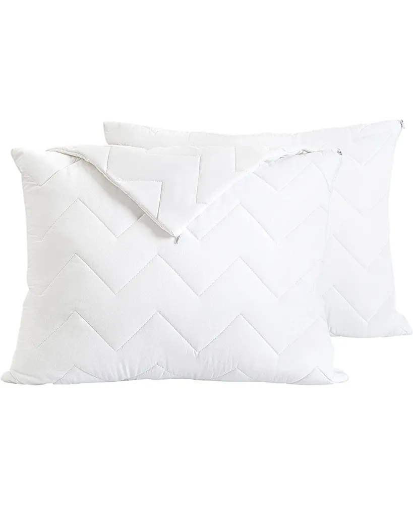 Waterguard Waterproof Quilted Pillow Protector with Zipper – (4 Pack
