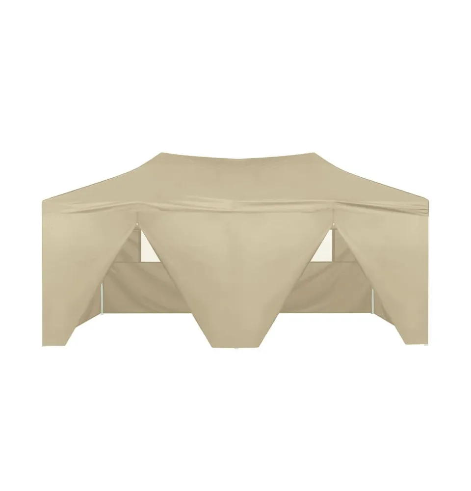 vidaXL Professional Folding Party Tent with 4 Sidewalls 9.8'x19.7' Steel Cream