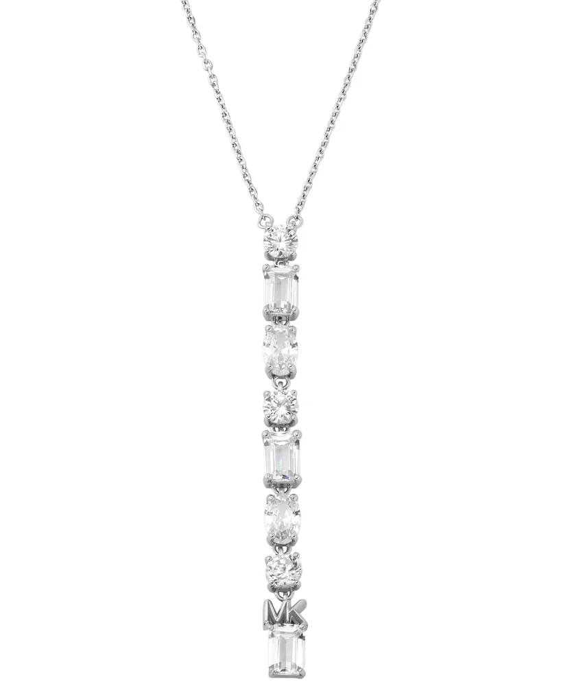 Michael Kors Sterling Silver Pave Pendant Necklace - Curacao - iCuracao.com