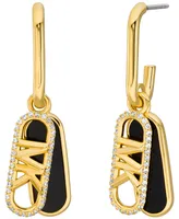 Michael Kors 14K Gold Plated Tiger's Eye Empire Charm Drop Earrings