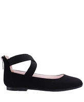 Nina Big Girls Marissa Crisscross Ankle Strap Ballet Flat