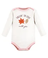 Hudson Baby Girls Cotton Long-Sleeve Bodysuits, Fall