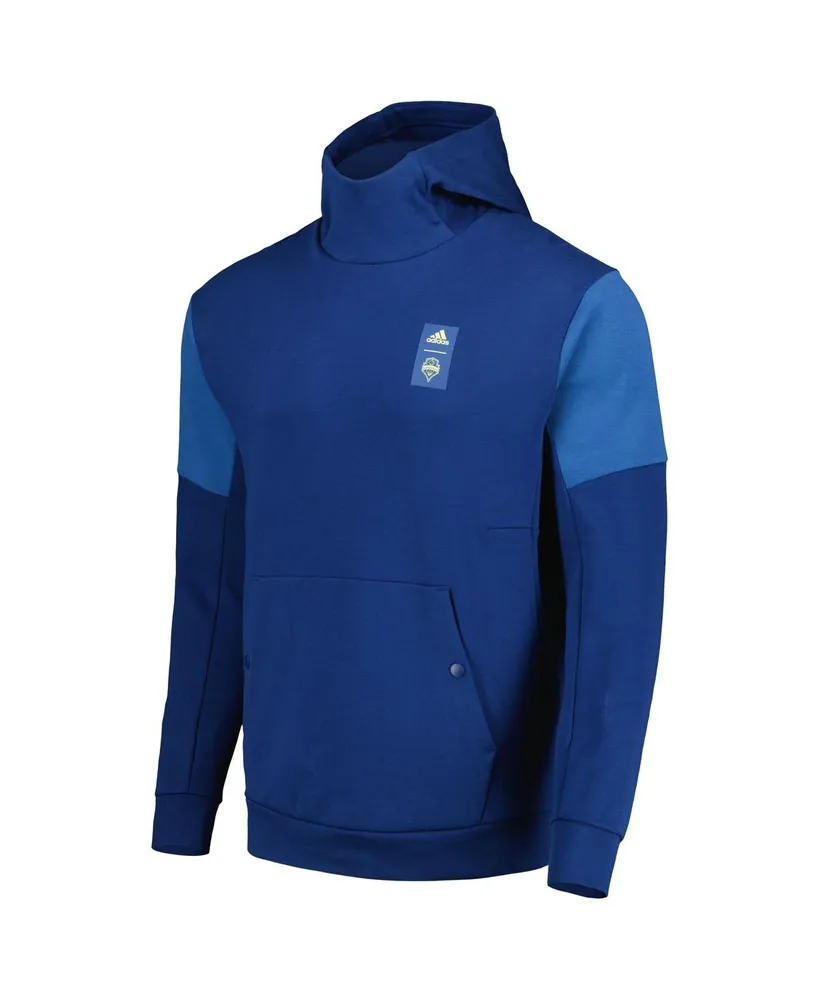 Men's adidas Blue Seattle Sounders Fc 2023 Player Travel Pullover Hoodie