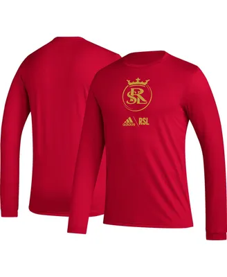 Men's adidas Red Real Salt Lake Icon Aeroready Long Sleeve T-shirt