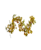 5' x 6" Leaves and Berries Artificial Thanksgiving Garland - Unlit