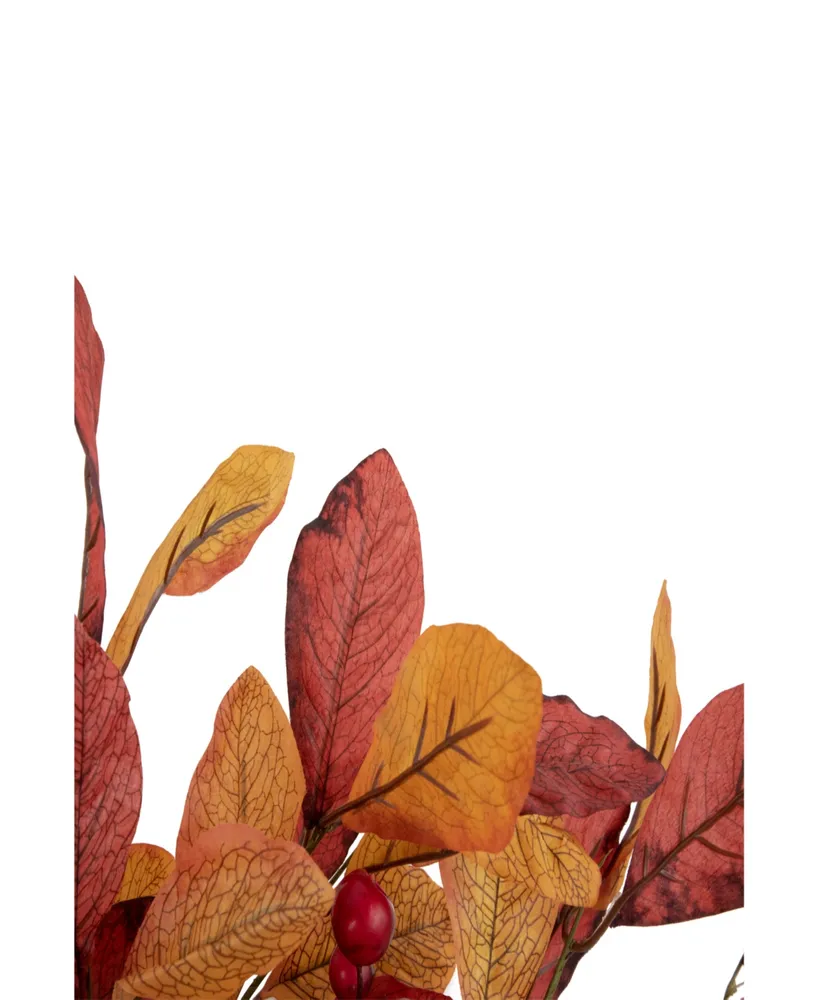 5' x 8" Berries with Orange and Red Leaves Artificial Fall Harvest Garland Unlit